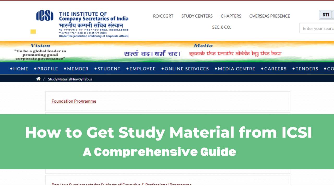 How to Get Study Material from ICSI: A Comprehensive Guide